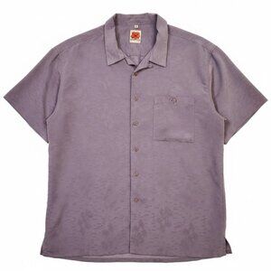 Vintage Banana Split USA Purple Tropical Palm Tree Button Up Shirt XXL